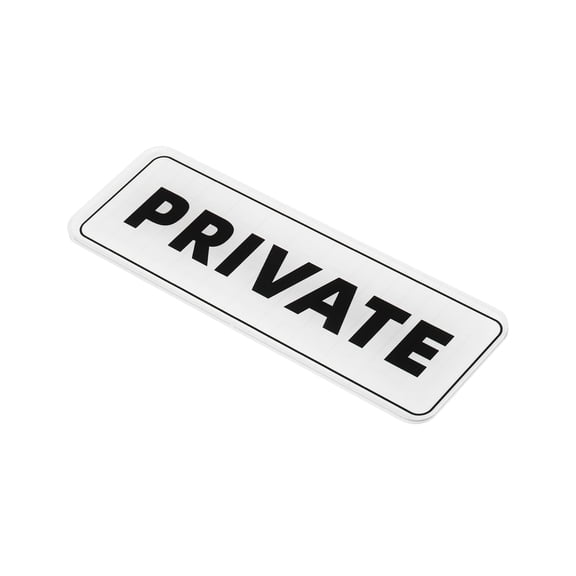 Uxcell 6"x2" Private Sign Acrylic Self Adhesive Door Sticker Wall Mounting Sign White
