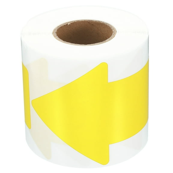 Uxcell 6"x3" Directional Arrow Sticker, 200 Pcs Vinyl Removable Self Adhesive Floor Decal Wall Marking Sign, Yellow