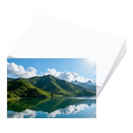 Uxcell 6"x4" Glossy Sticker Paper, 50 Sheets Inkjet Printing Picture Paper Instant Dry Picture Printing 150GSM Self-Adhesive Printable Sticker for Dye Ink Inkjet Laser Printer