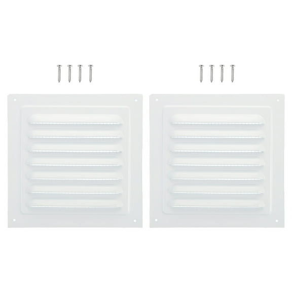 Uxcell 6"x6" Aluminum Gable Vent, 2 Pack Exterior Wall Outlet Vent Cover HVAC Air Grille Louvered Screen Mesh