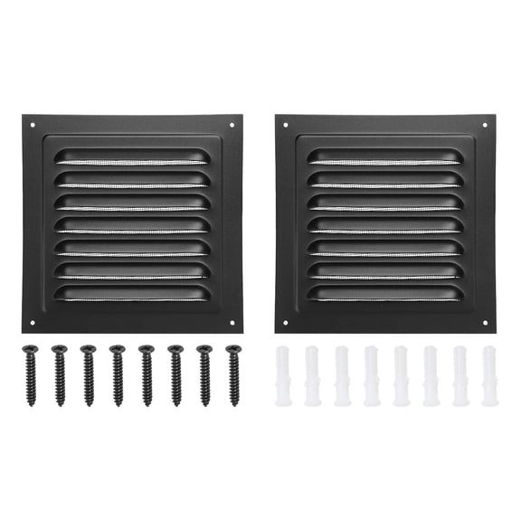 Uxcell 6"x6" Aluminum Gable Vent, Exterior Wall Outlet Vent Square Soffit Vent HVAC Louver Air Grille with Built-in Screen
