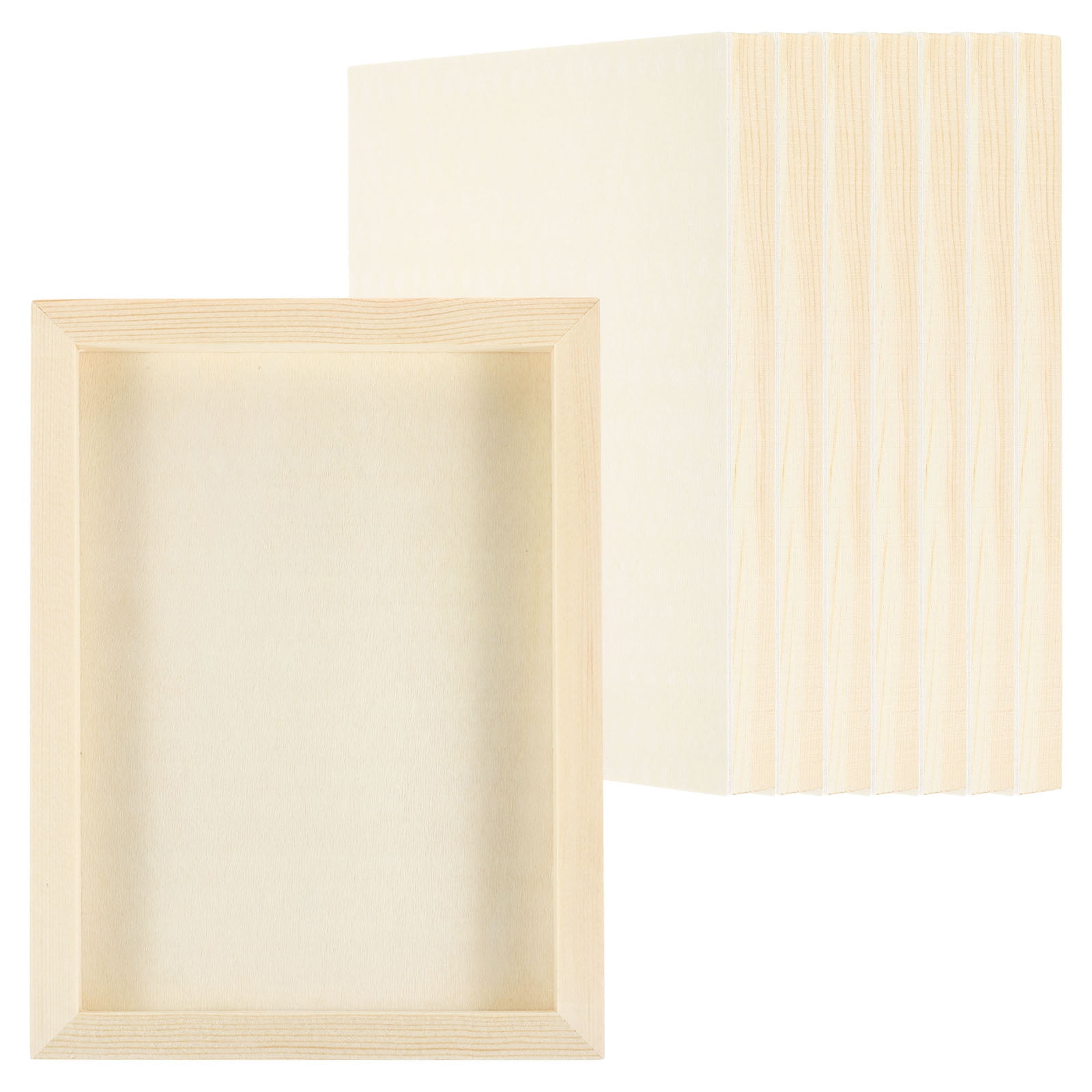 Uxcell 6"x8" Wood Panels Board, 8Pcs Unfinished Square Wood Canvas Wood Panel Painting Board, Wood Color