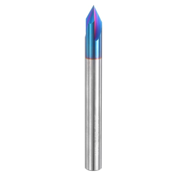 Uxcell 60 Degree V Groove Engraving Router Bit for CNC Tip and 3 Flutes 1/4 inch Shank Carving Bit Carbide End Mill