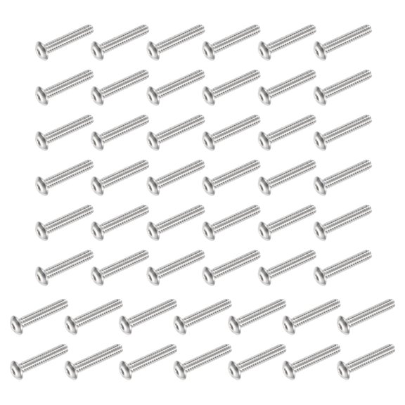 Uxcell 60 PCS #6-32 UNF x 3/4 Inch Button Head Socket Cap Screw Hex Bolt Silver