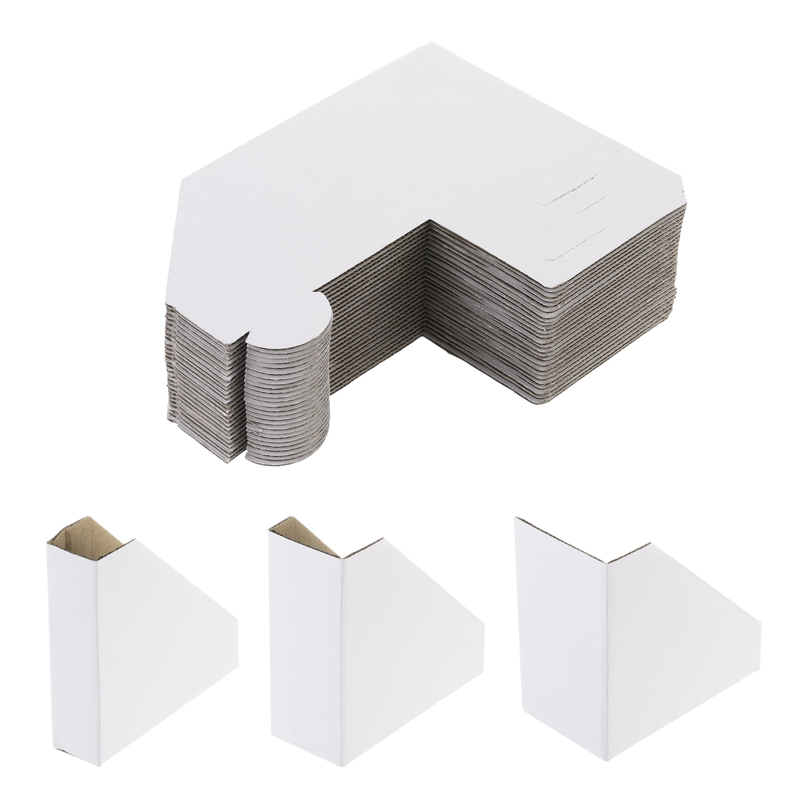 Uxcell 60 Pack Adjustable Cardboard Corner Protector, Cardboard Edges Protector 9.5x9.5cm Fits 1, 1.5 and 2 Inch White