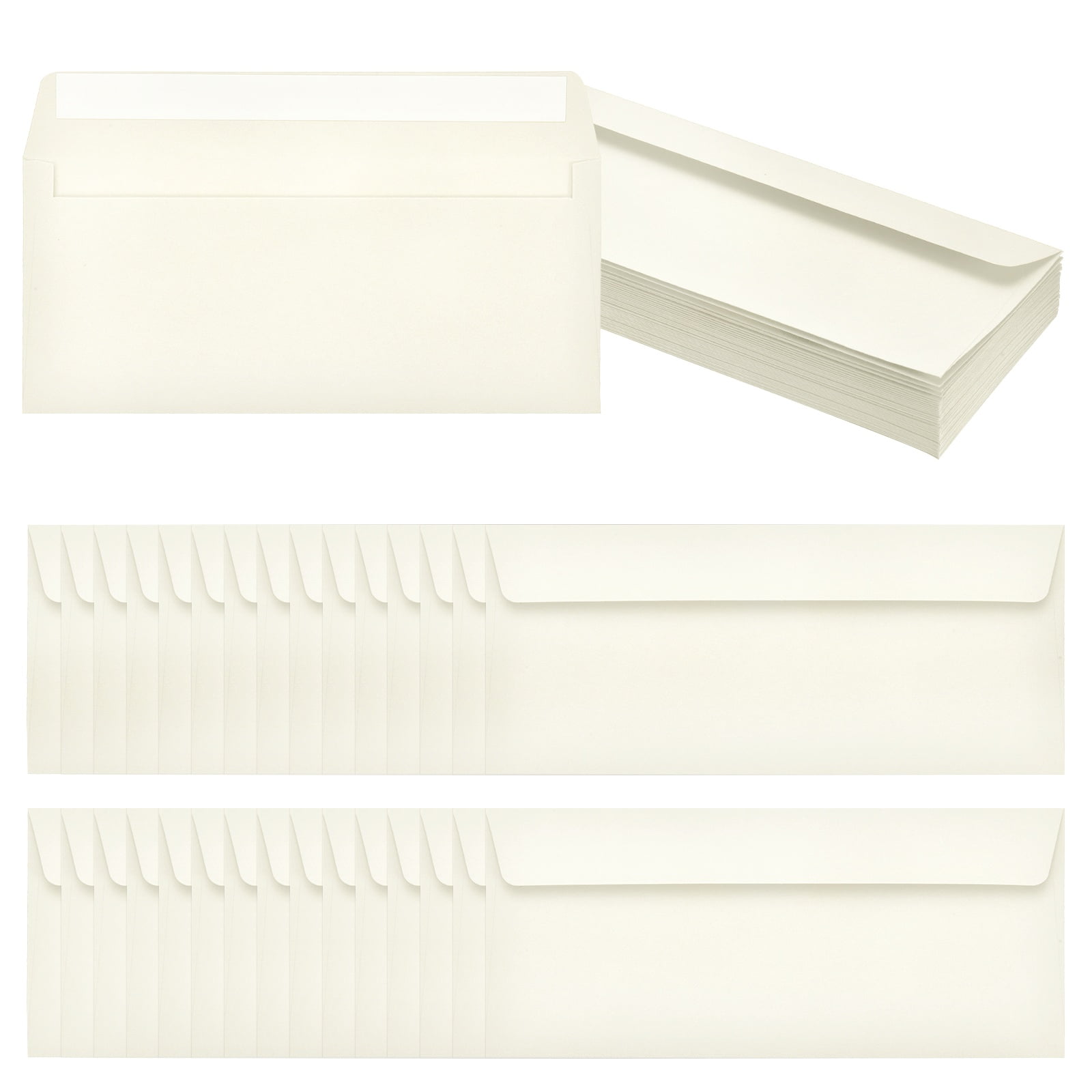 Uxcell 60 Pack Beige #10 Business Envelopes, Colored Self Seal Letter Size