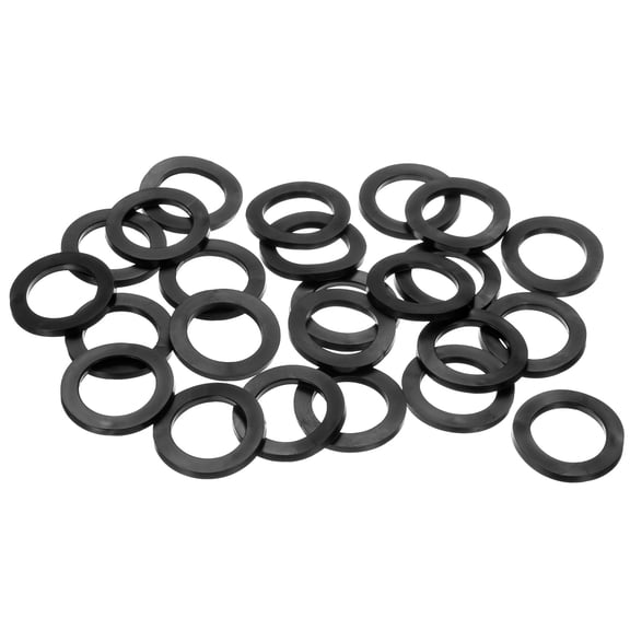 Uxcell 60-Pack Black Rubber Washer Assorted Kit, 32mm ID 46mm OD 4mm Thickness Rubber Flat Washer for Garden Hoses