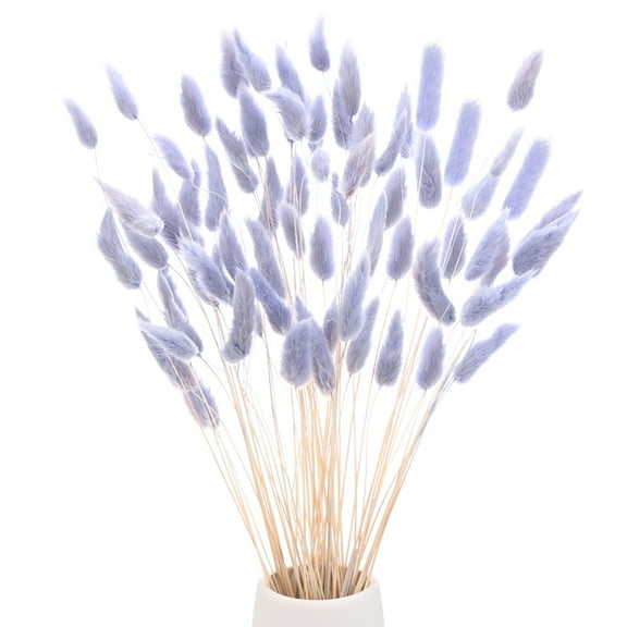 Uxcell 60-Pack Bunny Tails Grass 17 Inch Fluffy Rabbit Tail Grass Dried Flowers for Home/Wedding [Light Purple]