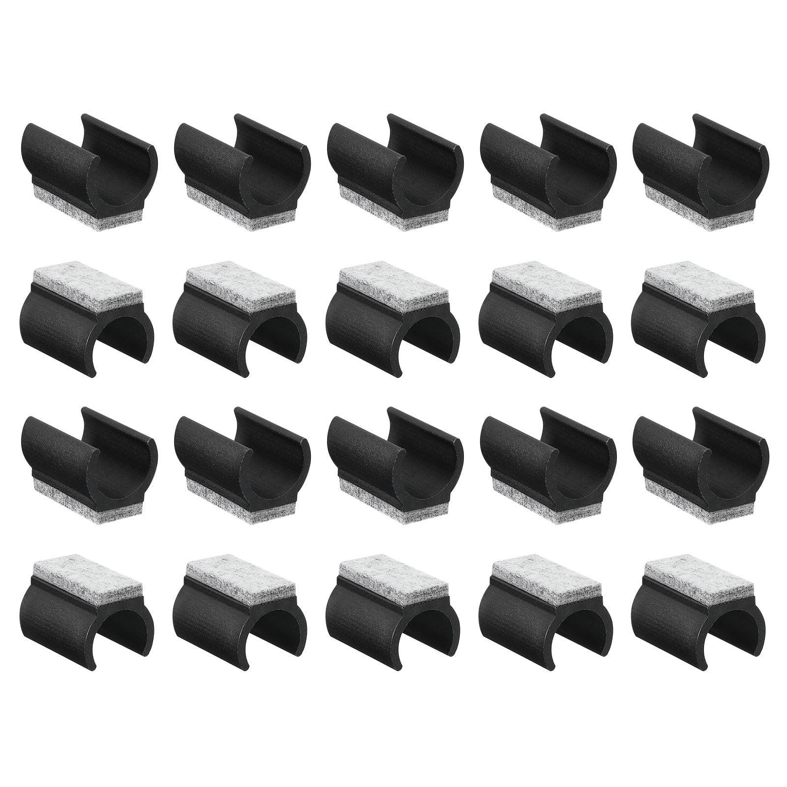 Uxcell 60 Pack Chair Legs Tips Caps with Felt Pads Fit 25mm Tube Legs, Black, Gray Pad