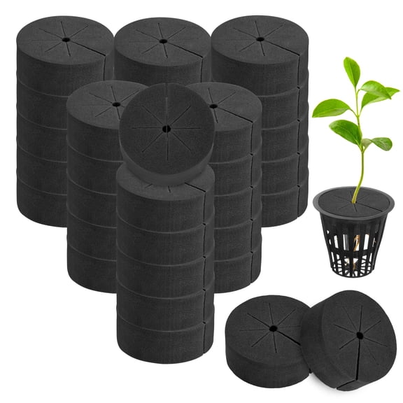 Uxcell 60-Pack Cloning Collars Inserts, Hydroponics Sponge Systems Cloning DIY Foam Cloner Inserts Fits 2" Net Pots[Black]