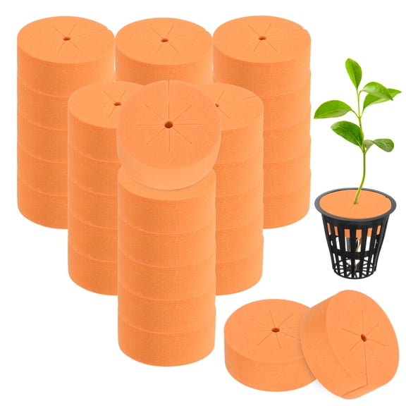 Uxcell 60-Pack Cloning Collars Inserts, Hydroponics Sponge Systems Cloning DIY Foam Cloner Inserts Fits 2" Net Pots[Orange]
