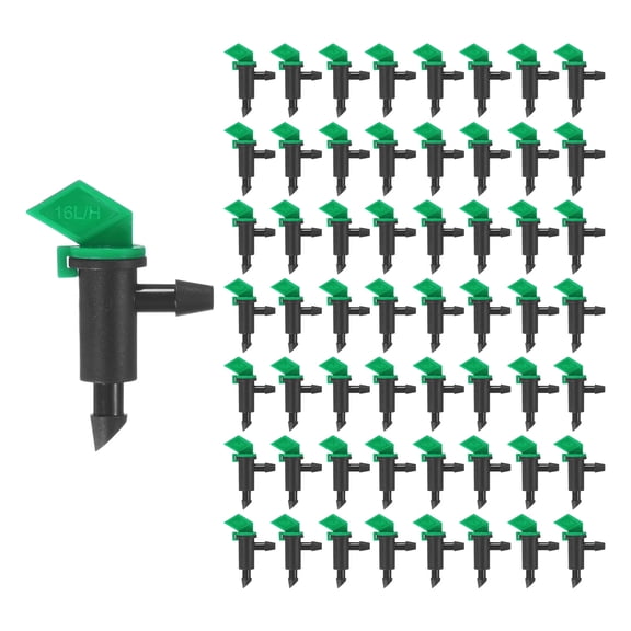 Uxcell 60-Pack Flag Irrigation Dripper Emitter, 16L/H 4 GPH Plastic Drip Irrigation Connect Irrigation System Parts Tool [Green]