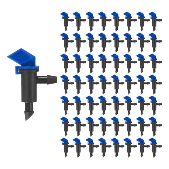 Uxcell 60-Pack Flag Irrigation Dripper Emitter, 8L/H 2 GPH Plastic Drip Irrigation Connect Irrigation System Parts Tool [Blue]