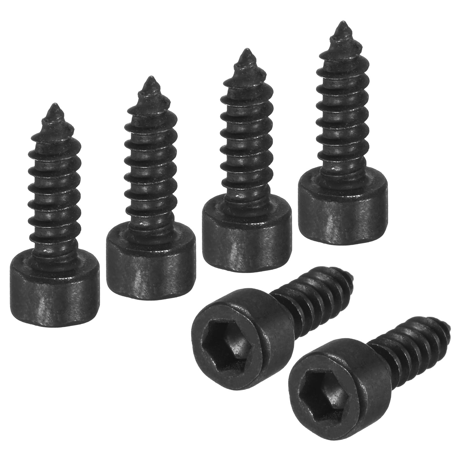 Uxcell 60 Pack Hex Socket Head Screws, M5x16mm Stainless Steel Bolts Full Thread Self Tapping Screws for Furniture Machinery Electrical Appliances [Black]