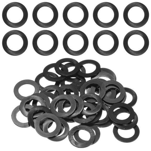 Uxcell 60-Pack M10 Nylon Flat Washers 10mm ID 16mm OD 1mm Thick Plain Washer Fastener Sealing Spacer Gasket Ring Black
