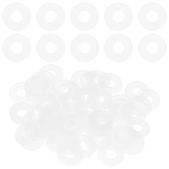 Uxcell 60-Pack M8 Nylon Flat Washers 8mm ID 20mm OD 1mm Thick Plain Washer Fastener Sealing Spacer Gasket Ring White