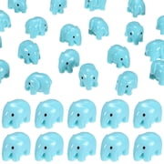 Uxcell 60-Pack Mini Resin Elephant, Small Tiny Elephant Figurines for Fairy Garden Decor/Micro Landscaping Home[Blue]