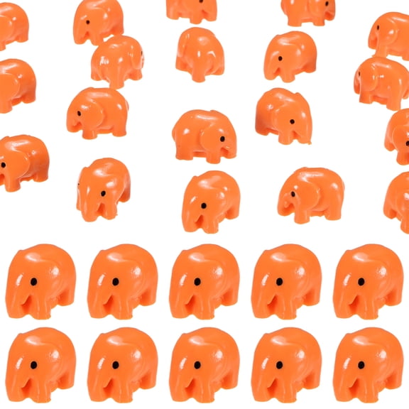 Uxcell 60-Pack Mini Resin Elephant, Small Tiny Elephant Figurines for Fairy Garden Decor/Micro Landscaping Home[Orange]