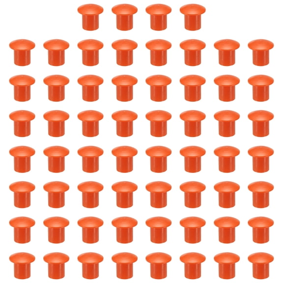 Uxcell 60 Pack Mushroom Rebar End Caps, Plastic Rebar Safety Cap Fit 0.31-0.71 Inch for Building Construction Protection Stakes, Gardening Pile, Home Fencing, Orange