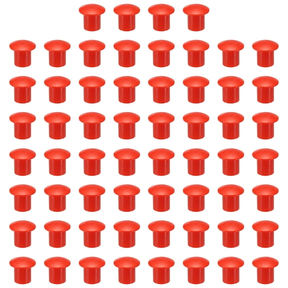 Uxcell 60 Pack Mushroom Rebar End Caps, Plastic Rebar Safety Cap Fit 0.31-0.71 Inch for Building Construction Protection Stakes, Gardening Pile, Home Fencing, Red