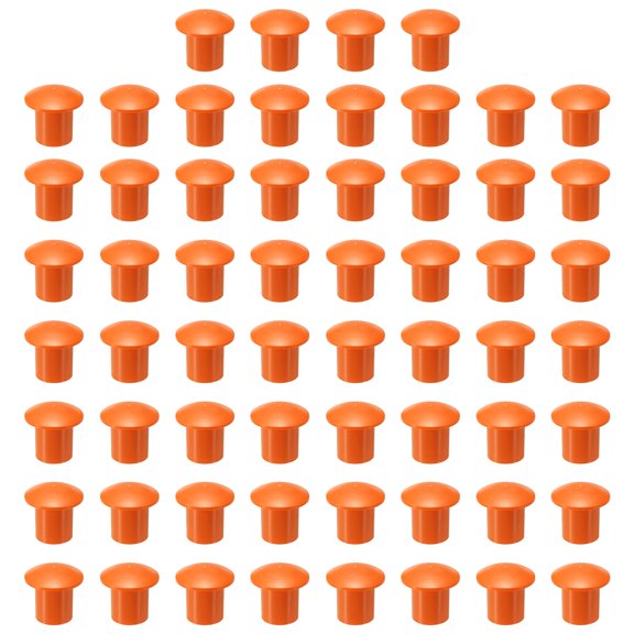 Uxcell 60 Pack Mushroom Rebar End Caps, Plastic Rebar Safety Cap Fit 0.79-1.26 Inch for Building Construction Protection Stakes, Gardening Pile, Home Fencing, Orange