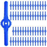 Uxcell 60-Pack String Trimmer Head Blades Replace, Plastic Cutter Replacement Lawn Mower Weed Blades Accessories for Cordless Grass Trimmer Parts [Blue]
