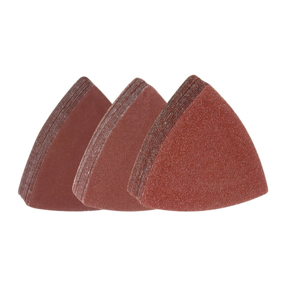 Uxcell 60 Packs 60/120/240 Grits 80mm Aluminum Oxide Triangular Sandpaper Sanding Pads