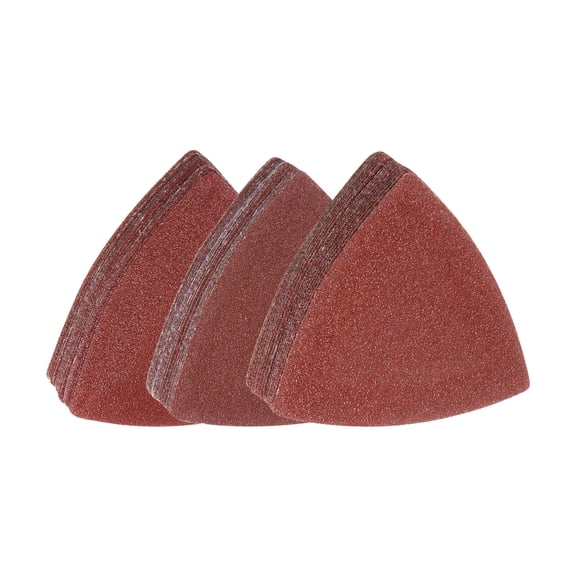 Uxcell 60 Packs 60/80/100 Grits 80mm Aluminum Oxide Triangular Sandpaper Sanding Pads