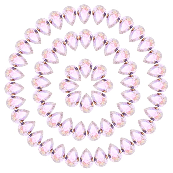 Uxcell 60 Pcs 3D Teardrop Rhinestones Diamond Nail Charm Crystal Pointback K9 Glass Rhinestones, 8x12mm, AB Pink