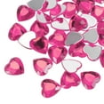 thumbnail image 1 of Uxcell 60 Pcs Acrylic Heart Rhinestone 15mm Flat Back Plastic Gems for Jewelry Making, Pink Red, 1 of 6