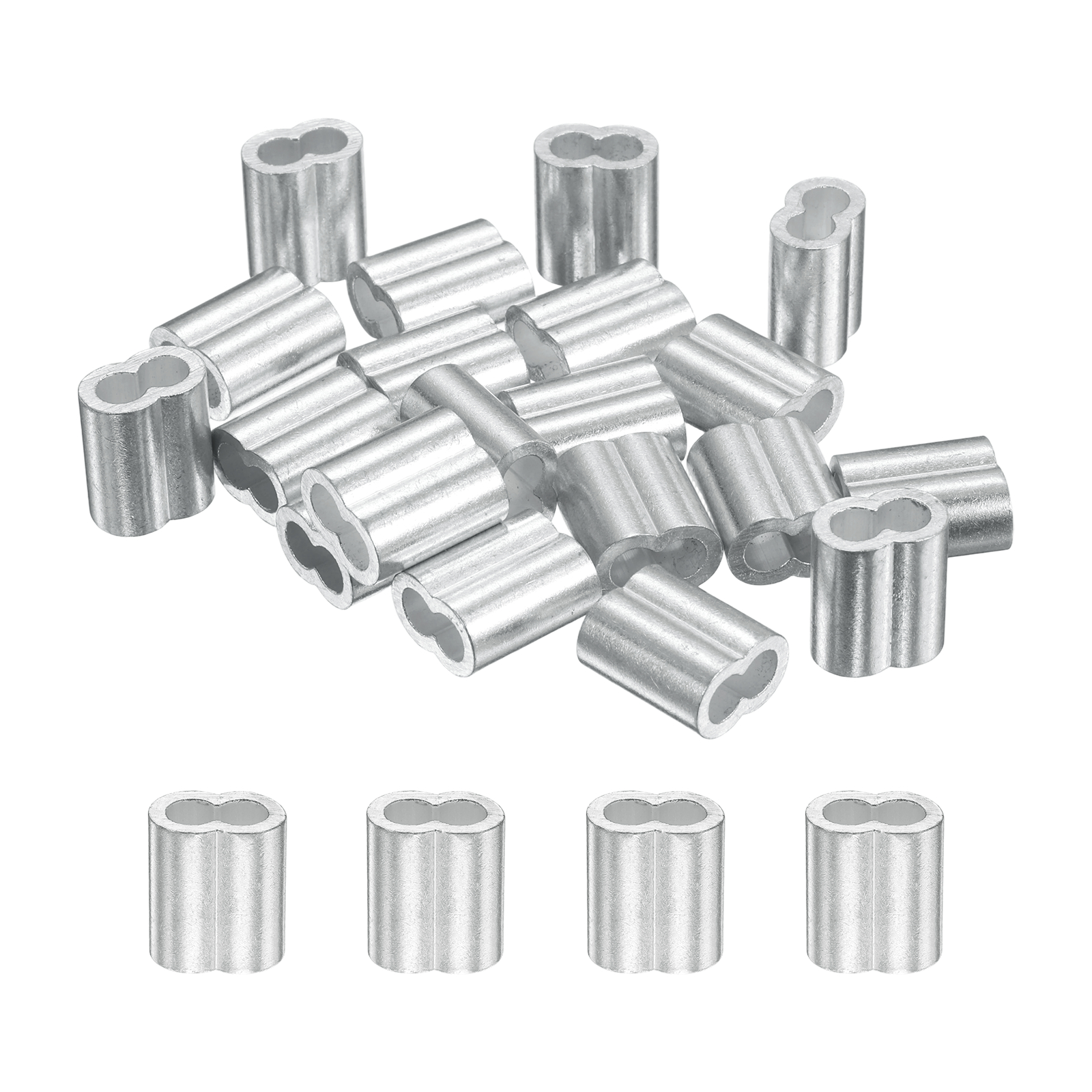 Uxcell 60 Pcs Aluminum Crimping Loop Sleeve,3/16 Inch(5mm) Oval Wire ...