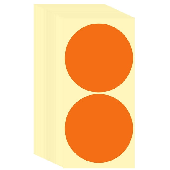 Uxcell 60 Pcs Colored Dot Stickers Labels, 4 Inch Circle Price Stickers Self Adhesive Circle Tags Coding Labels for Office Business Yard Sale Garage Sale Home Decor, Orange
