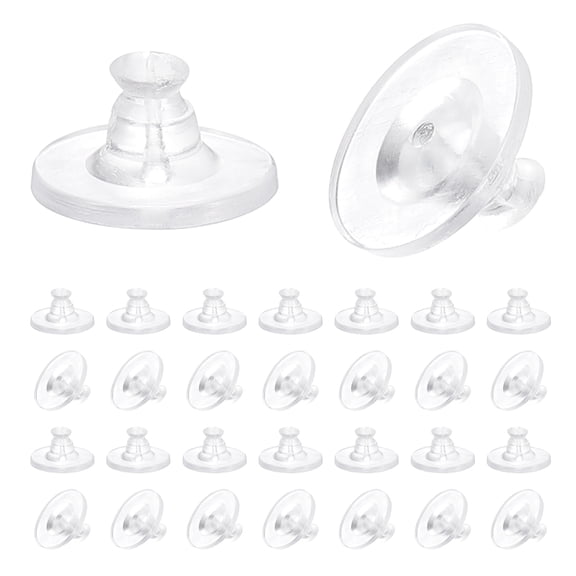 Uxcell 60 Pcs Earring Backs, Silicone Locking Earring Backs Replacements Earring Stopper Secure Locking Charm for Studs, Clear