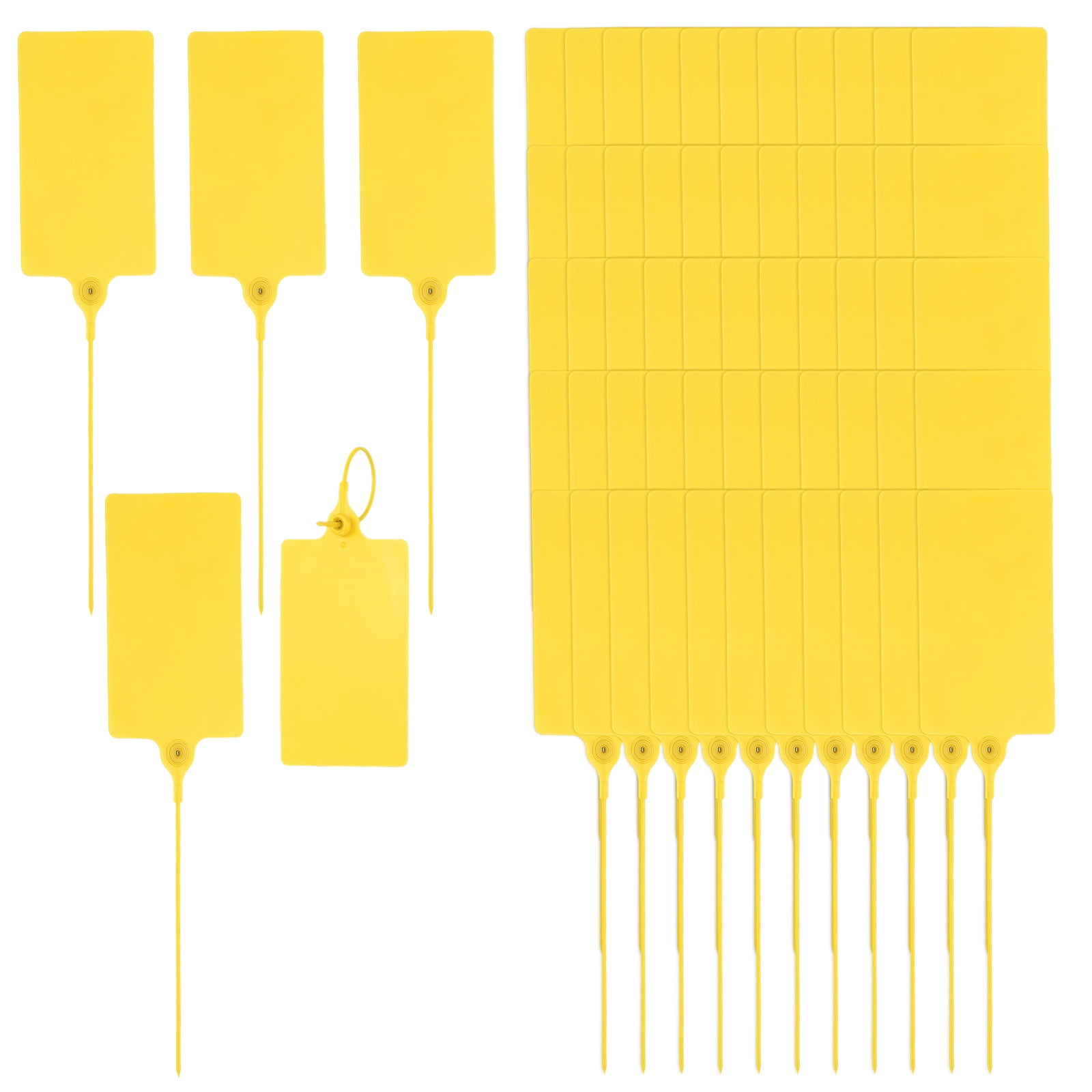 Uxcell 60 Pcs Hanging Tags, 3 inch Plastic Labels for Shipping Identification, Yellow