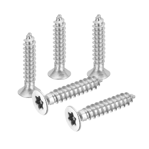 Uxcell 60 Pcs M3 x 16mm Flat Head Torx / Star Screws Self Tapping Wood Screws Tamper Proof Screw with T10 Bit