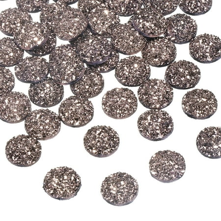 Uxcell 60 Pcs Rhinestone Flat Back Faux Druzy Crystal Diamonds Resin Embellishments Trims Beads for Jewelry Making Crafts, Bronze