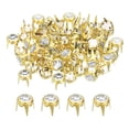 thumbnail image 1 of Uxcell 60Pcs Rhinestone Studs, 6mm Round Rivets Claw Beads Nailhead, Gold/White, 1 of 6