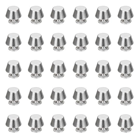 Uxcell 60 Pcs Screw Back Rivets 12mm Feet Flat Head Metal Studs, Silver
