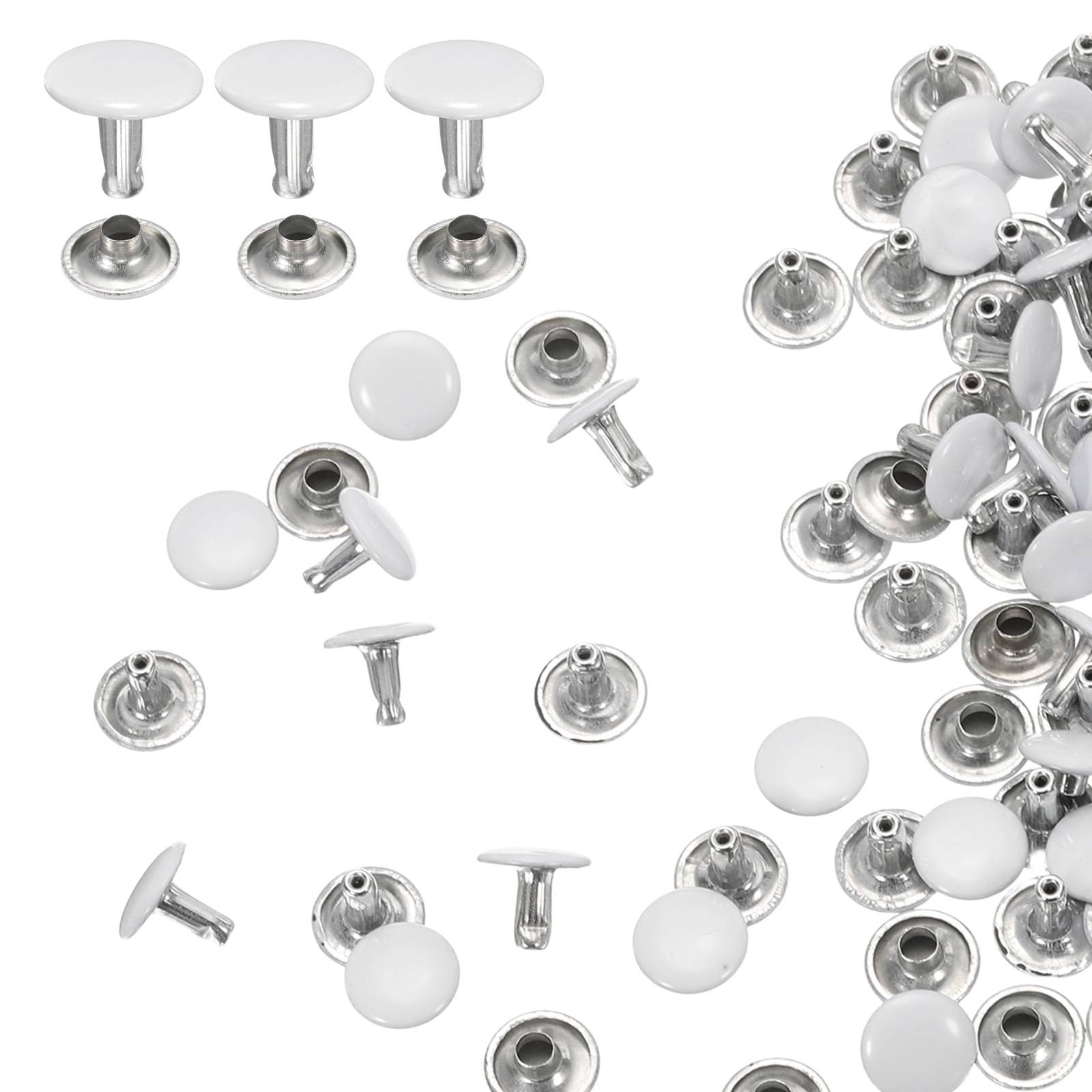 Uxcell 60 Sets Double Cap Leather Rivets 10x8mm for Fabric Belt Pet ...