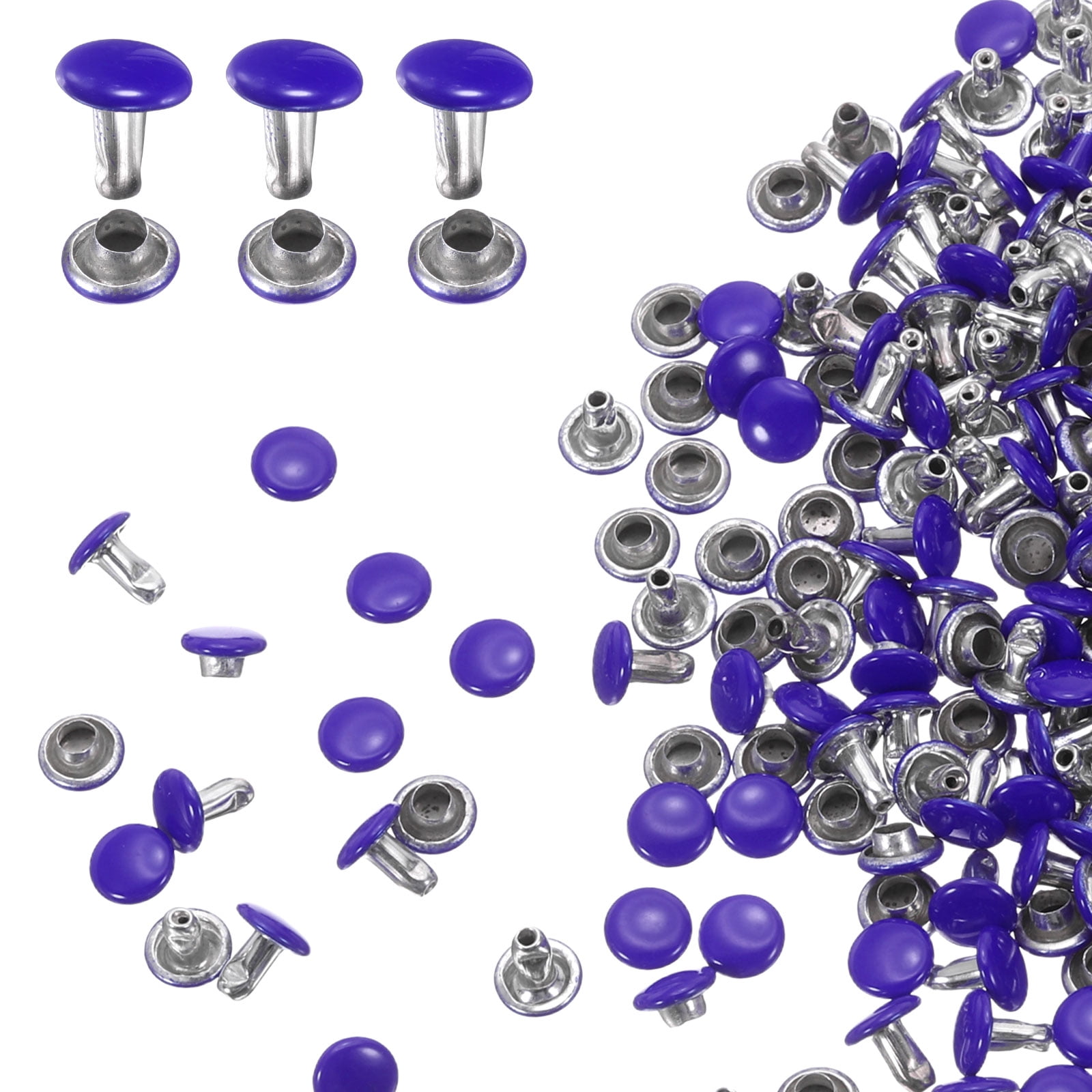 Purple Rivet Uxcell 60 Sets Double Cap Leather Rivets 6x6mm for Fabric Belt and ...