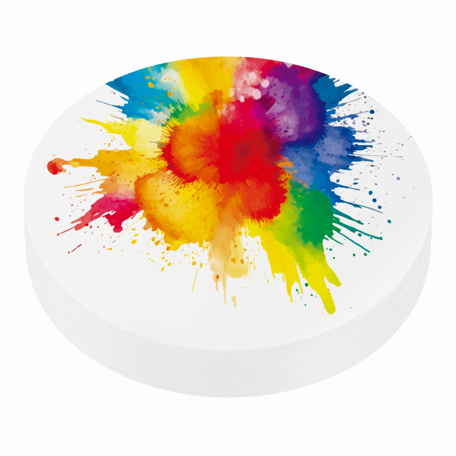 Uxcell 60 Sheets Cotton Watercolor Paper Round 140lb/300 GSM Cold Press Water 8 Inch