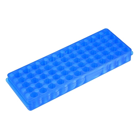 Uxcell 60-Well Double Panel 11mm/7.5mm Hole Dia Polypropylene Centrifuge Tube Rack Holder Blue