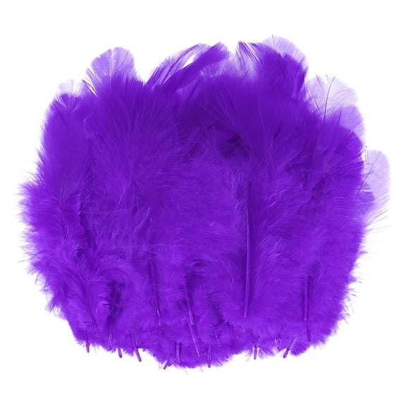 Uxcell 600-Pack Feathers for Crafting, Dark Purple 1.57-3.15 Inch Natural Fluffy Feathers Plume for Wedding Decorations Feathers