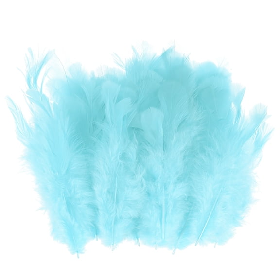 Uxcell 600-Pack Feathers for Crafting, Light Blue 1.57-3.15 Inch Natural Fluffy Feathers Plume for Wedding Decorations Feathers