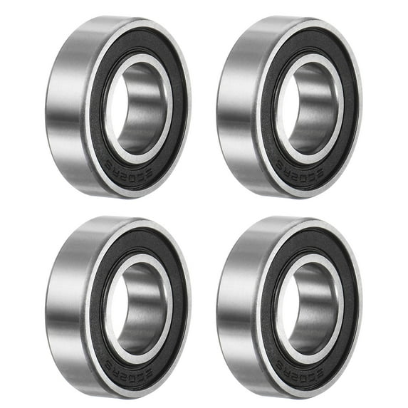 Uxcell 6002-2RS Deep Groove Ball Bearings 15x32x9mm Chrome Steel ABEC3 Z3 4 Pack