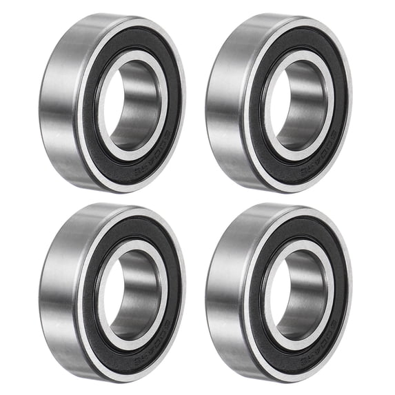 Uxcell 6004-2RS Deep Groove Ball Bearings 20x42x12mm Chrome Steel ABEC3 Z3 4 Pack