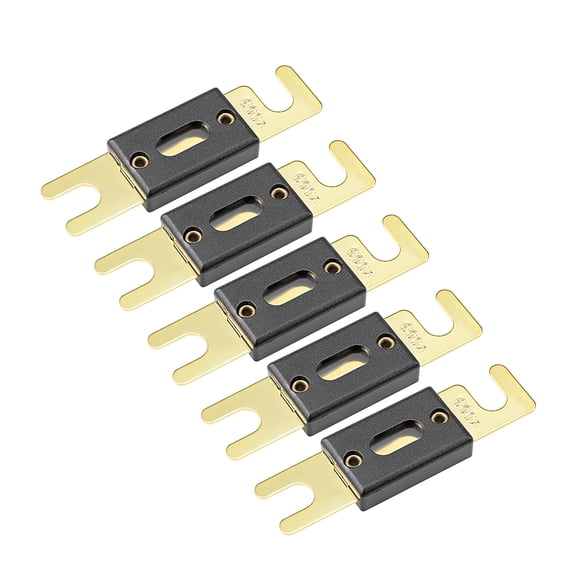 Uxcell 600Amp ANL Fuse DC 32 Volt for Automotive Car Audio Amplifier Inverter Replacement Metal Black 5pcs
