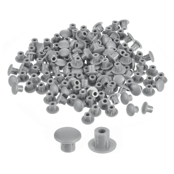 Uxcell 600Pack 5mm(3/16") Dia Plastic Screw Hole Plugs Cover for Furniture, Light Grey