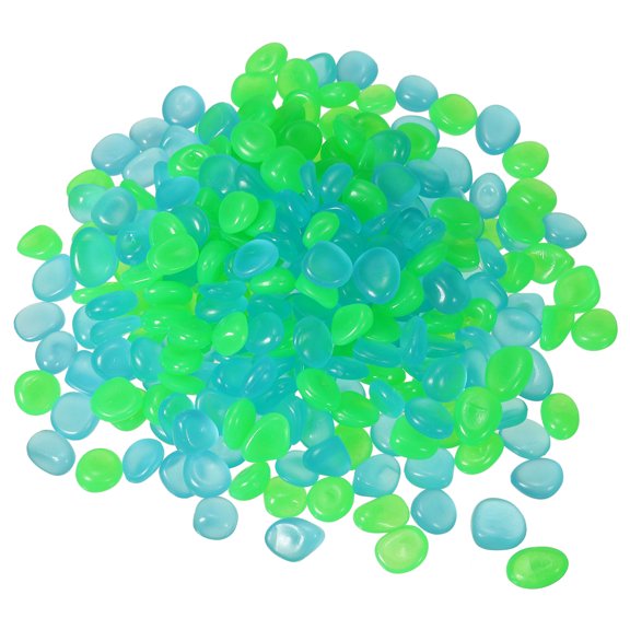 Uxcell 600Pack Glow Rocks 13-17mm Decoration Pebbles Luminous Stones Decor Blue Green