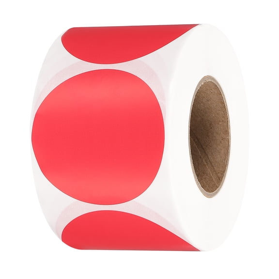 Uxcell 600Pcs Round Thermal Label Stickers, 2 inch Circle Direct Thermal Sticker Label Red